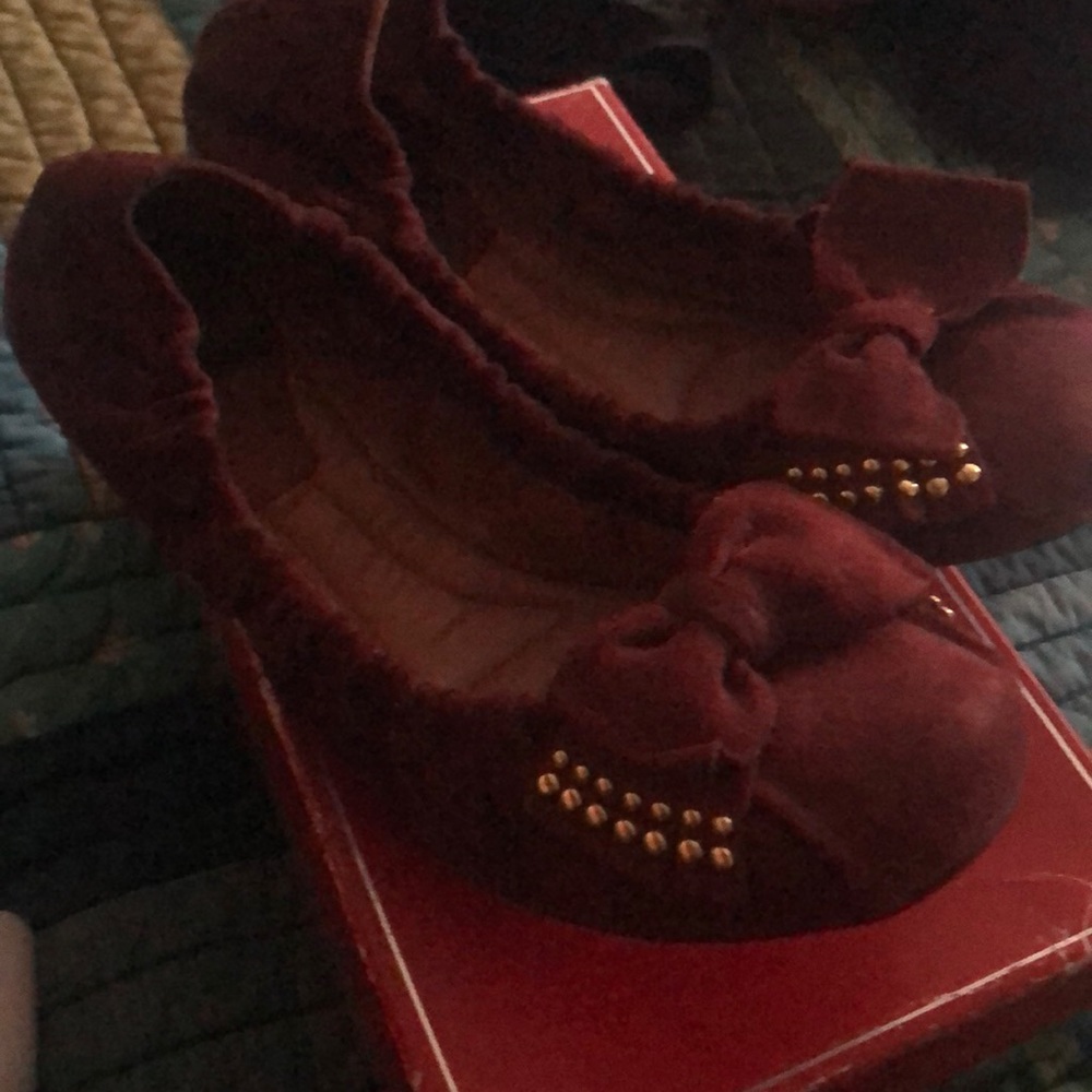 Suede ballerina flats